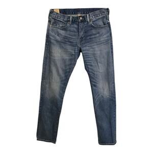 J Crew Jeans Mens Size 32x32 Blue Slim Mid-Rise Distressed Stretch Casual